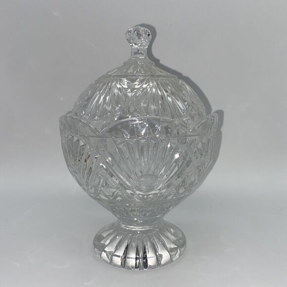 Shannon Crystal Covered Candy Dish Freedom GODINGER Heavy Cut Crystal Slovakia - Picture 10 of 10